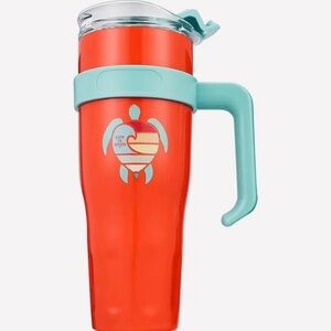 CRK by Corkcicle 40oz Life Is Good Turtle Tumbler – Coral & Mint – NEW